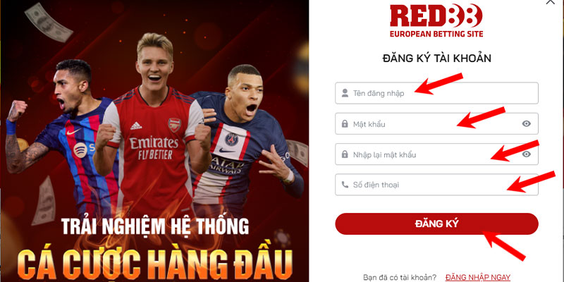 Truy cập Red88vip.net để đăng ký tài khoản